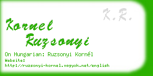 kornel ruzsonyi business card